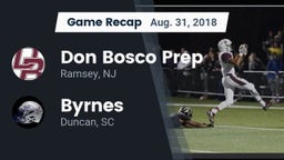Recap: Don Bosco Prep  vs. Byrnes  2018