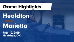 Healdton  vs Marietta  Game Highlights - Feb. 12, 2019