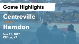 Centreville  vs Herndon  Game Highlights - Jan 11, 2017