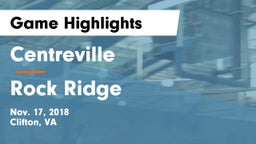 Centreville  vs Rock Ridge  Game Highlights - Nov. 17, 2018