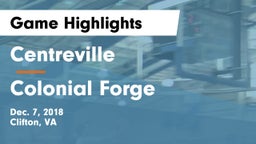 Centreville  vs Colonial Forge  Game Highlights - Dec. 7, 2018