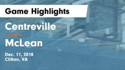 Centreville  vs McLean  Game Highlights - Dec. 11, 2018