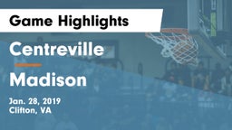 Centreville  vs Madison  Game Highlights - Jan. 28, 2019