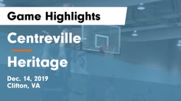 Centreville  vs Heritage  Game Highlights - Dec. 14, 2019