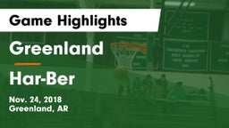 Greenland  vs Har-Ber  Game Highlights - Nov. 24, 2018