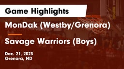 MonDak (Westby/Grenora) vs Savage Warriors (Boys) Game Highlights - Dec. 21, 2023