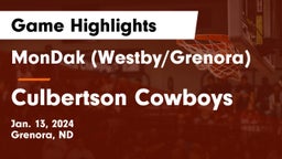 MonDak (Westby/Grenora) vs Culbertson Cowboys Game Highlights - Jan. 13, 2024