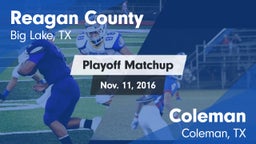 Matchup: Reagan County High vs. Coleman  2016