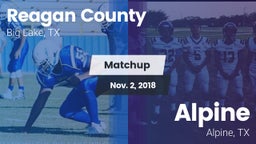 Matchup: Reagan County High vs. Alpine  2018