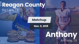 Matchup: Reagan County High vs. Anthony  2018
