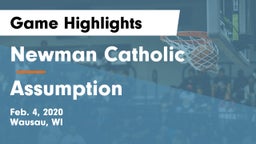 Newman Catholic  vs Assumption  Game Highlights - Feb. 4, 2020