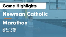 Newman Catholic  vs Marathon  Game Highlights - Dec. 7, 2020