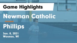 Newman Catholic  vs Phillips  Game Highlights - Jan. 8, 2021