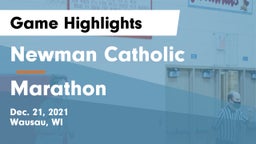 Newman Catholic  vs Marathon  Game Highlights - Dec. 21, 2021