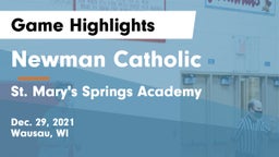 Newman Catholic  vs St. Mary's Springs Academy  Game Highlights - Dec. 29, 2021