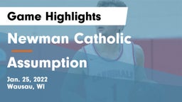 Newman Catholic  vs Assumption  Game Highlights - Jan. 25, 2022
