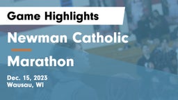 Newman Catholic  vs Marathon  Game Highlights - Dec. 15, 2023