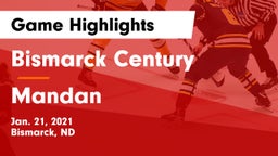 Bismarck Century  vs Mandan  Game Highlights - Jan. 21, 2021