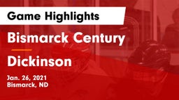 Bismarck Century  vs Dickinson  Game Highlights - Jan. 26, 2021