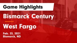 Bismarck Century  vs West Fargo  Game Highlights - Feb. 23, 2021