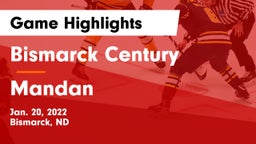 Bismarck Century  vs Mandan  Game Highlights - Jan. 20, 2022