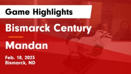 Bismarck Century  vs Mandan  Game Highlights - Feb. 18, 2023