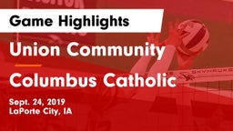 Union Community  vs Columbus Catholic  Game Highlights - Sept. 24, 2019