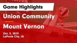 Union Community  vs Mount Vernon  Game Highlights - Oct. 5, 2019