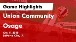 Union Community  vs Osage  Game Highlights - Oct. 5, 2019