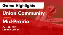 Union Community  vs Mid-Prairie  Game Highlights - Oct. 12, 2019