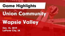 Union Community  vs Wapsie Valley  Game Highlights - Oct. 15, 2019