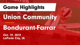 Union Community  vs Bondurant-Farrar  Game Highlights - Oct. 19, 2019