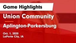 Union Community  vs Aplington-Parkersburg  Game Highlights - Oct. 1, 2020