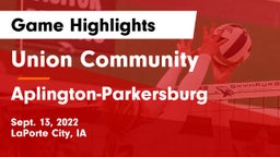 Union Community  vs Aplington-Parkersburg  Game Highlights - Sept. 13, 2022