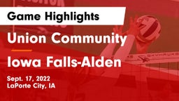 Union Community  vs Iowa Falls-Alden  Game Highlights - Sept. 17, 2022