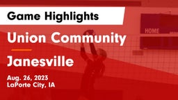 Union Community  vs Janesville  Game Highlights - Aug. 26, 2023