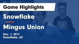 Snowflake  vs Mingus Union  Game Highlights - Dec. 1, 2017