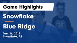 Snowflake  vs Blue Ridge  Game Highlights - Jan. 16, 2018