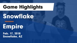 Snowflake  vs Empire  Game Highlights - Feb. 17, 2018