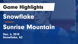 Snowflake  vs Sunrise Mountain  Game Highlights - Dec. 6, 2018