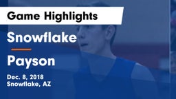 Snowflake  vs Payson Game Highlights - Dec. 8, 2018