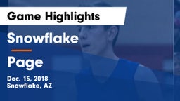 Snowflake  vs Page  Game Highlights - Dec. 15, 2018