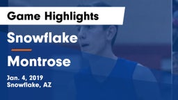 Snowflake  vs Montrose  Game Highlights - Jan. 4, 2019