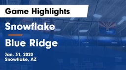 Snowflake  vs Blue Ridge  Game Highlights - Jan. 31, 2020