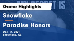 Snowflake  vs Paradise Honors  Game Highlights - Dec. 11, 2021