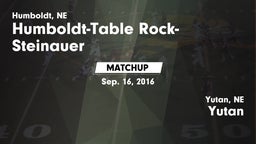 Matchup: Humboldt-Table vs. Yutan  2016