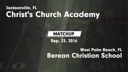 Matchup: Christ's Church vs. Berean Christian School 2016