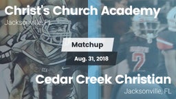 Matchup: Christ's Church vs. Cedar Creek Christian  2018