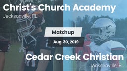 Matchup: Christ's Church vs. Cedar Creek Christian  2019
