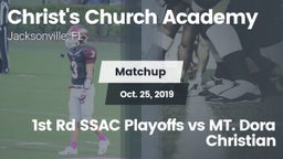 Matchup: Christ's Church vs. 1st Rd SSAC Playoffs vs MT. Dora Christian 2019
